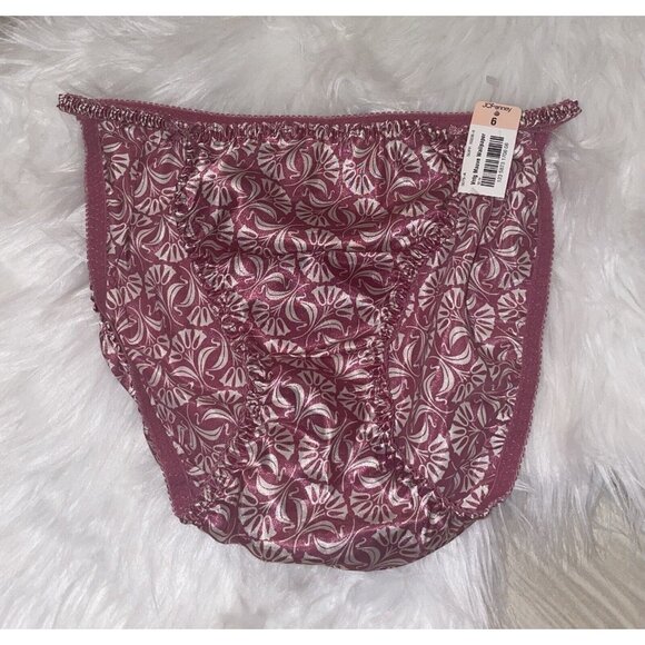 Vintage Delicates JCPenney Satin Panty String Bikini Panties Wallpaper 6 New - Picture 1 of 4